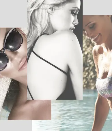 Dermatology and skin health collage showing different skin care treatments