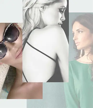 Aesthetic skin treatment results collage showing non-surgical procedures