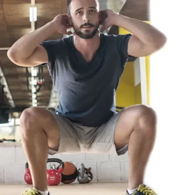 Man exercising to improve body shape and tone