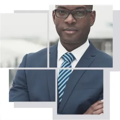 Man in a suit showing chest and upper body